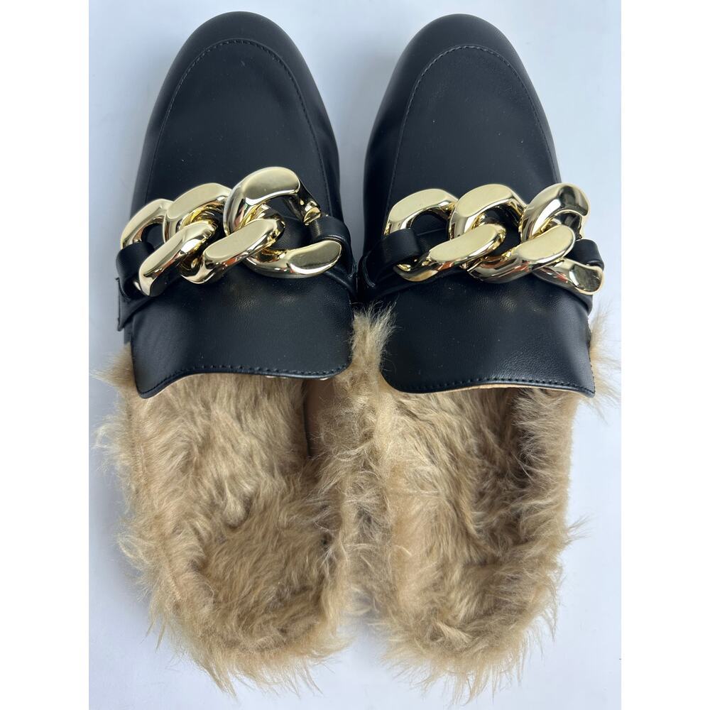 Dream Pairs Chain Closed Toe Fur Lined Mules Houseshoes Size 8 Slippers 90s Vibe - Picture 5 of 8